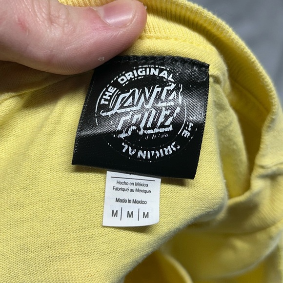 Santa Cruz Skateboards Yellow Chest Logo Short Sleeve Tee - Picture 4 of 4